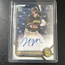 AUTO 🔥 NATHAN MARTORELLA 2022 Topps 1st Bowman Chrome Autograph Issue #CDA-NM