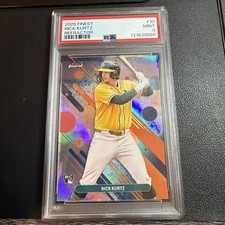 2025 Topps Finest #10 Nick Kurtz Refractor RC Rookie Oakland A's PSA 9 MINT