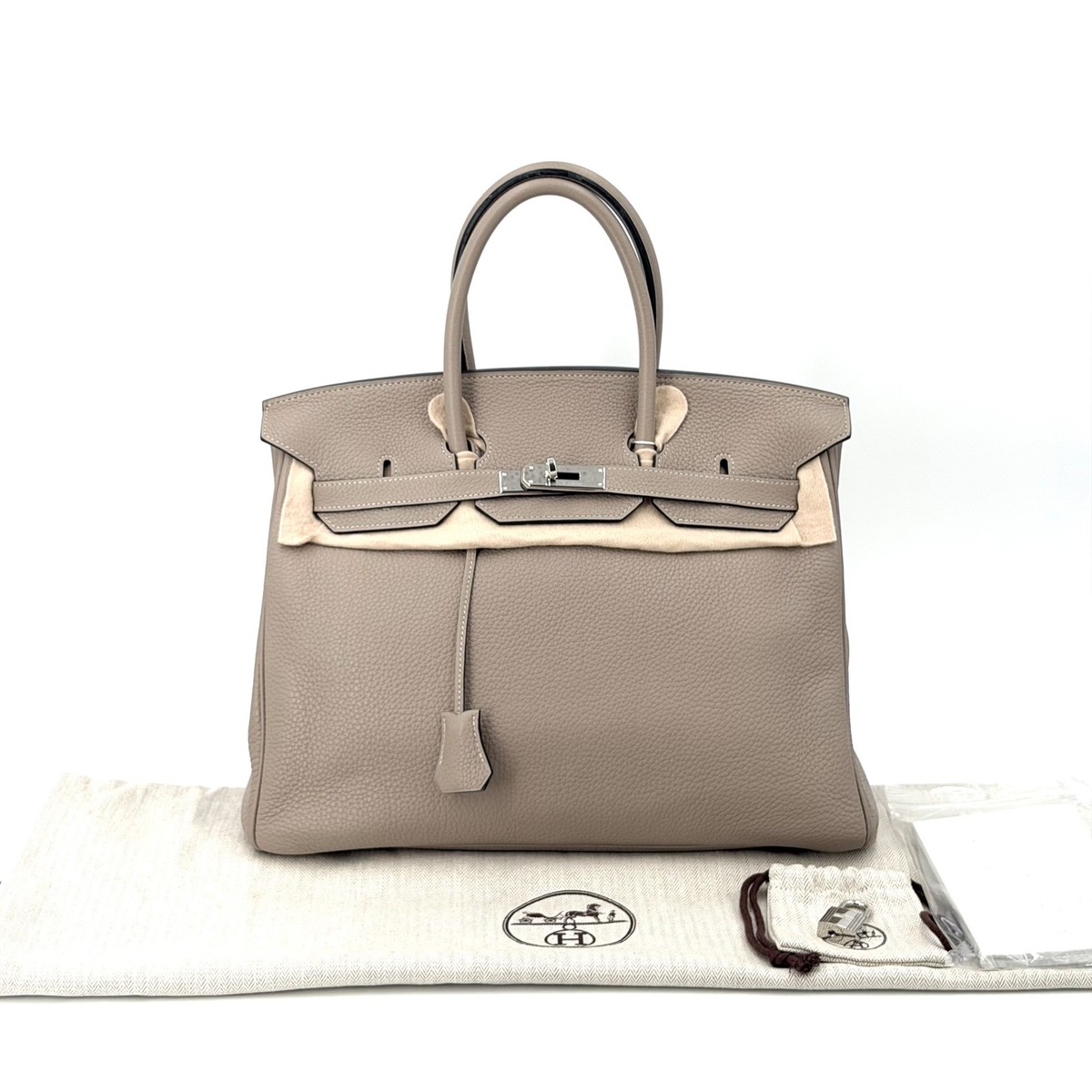 Hermes Birkin 35 Gris Tourterelle Togo Leather Silver Hardware