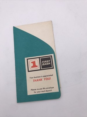 Envelope MCM First Bank Deposit Transaction Firstline Midcentury Graphics