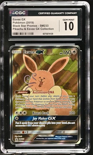 CGC 10 GEM MINT Eevee GX 2019 Black Star Promos SM233 Pokemon Card