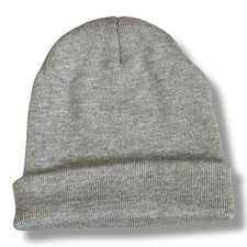 Cozy Gray Acrylic Beanie Unbranded Knit Hat, One Size Fits Most
