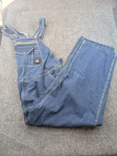 Berne Denim Overalls Mens 52x30 Blue Workwear Carpenter Bib Pants 100% Cotton