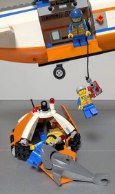 LEGO City 7738 Helicopter & Rescue Boat Coast Guard Minifigs