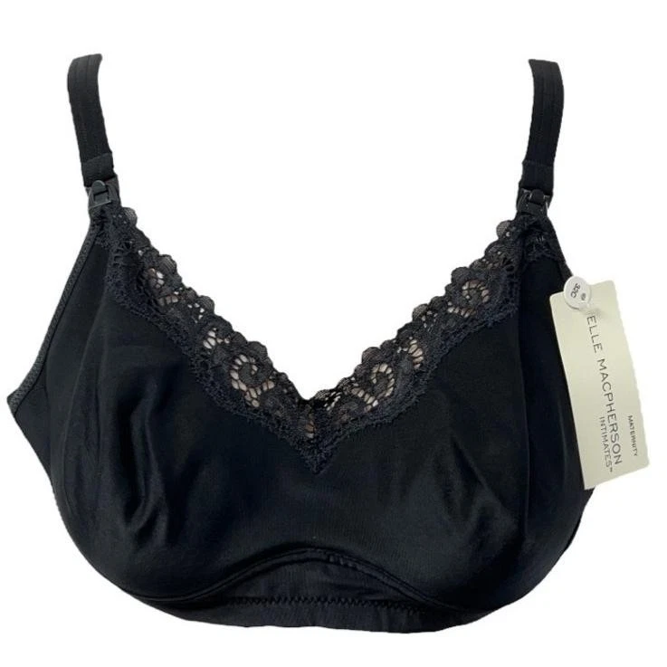 Elle Macpherson Intimates Bra 32C Black Nursing Maternity Lace Wireless Soft New - Image 2 of 4