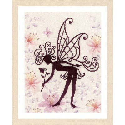 Lanarte counted cross stitch kit ''Flower fairy silhouette I'', 23x29cm, DIY
