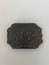 Vintage American Express Co Wells Butterfield  Co Brass Belt Buckle