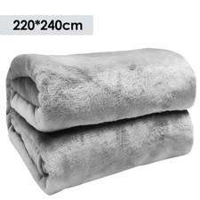 Kuscheldecke Flanell TV-Decke Grau Flauschdec...