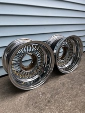 2 Nos Old School Wire Spoke Wheel Rims 15x8 5x5.5 Vintage Lowrider Roadster Rim