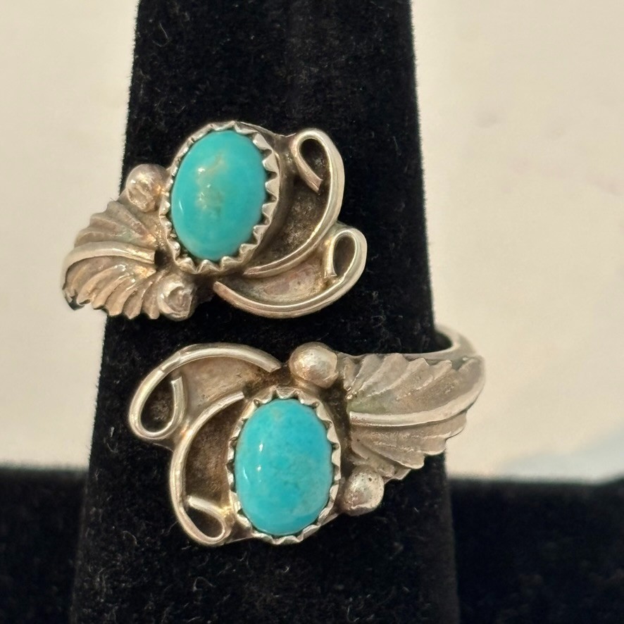 native inspired sterling silver signed turqoise 2… - image 2