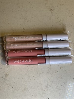 Wet n Wild Mega Slicks Lip Gloss Pink TuTu Sweet & Dusty Pink Sesh-Two Of Each
