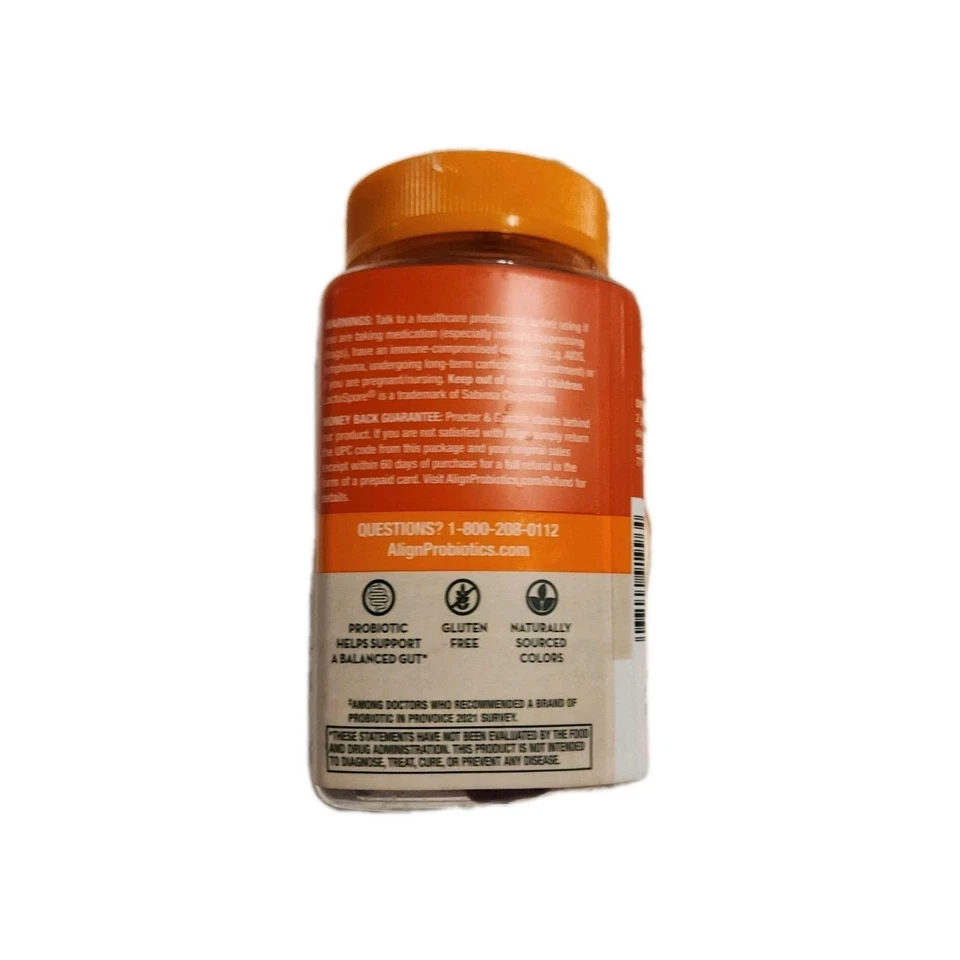 Align Digestive Health Prebiotic + Probiotic Supplement 50 Gummies Exp 2/26 - Image 3 of 4