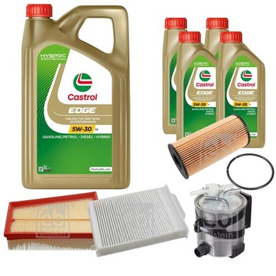 FEBI Inspektionspaket 9L Castrol EDGE Titanium FST 5W-30 LL für Renault Megane