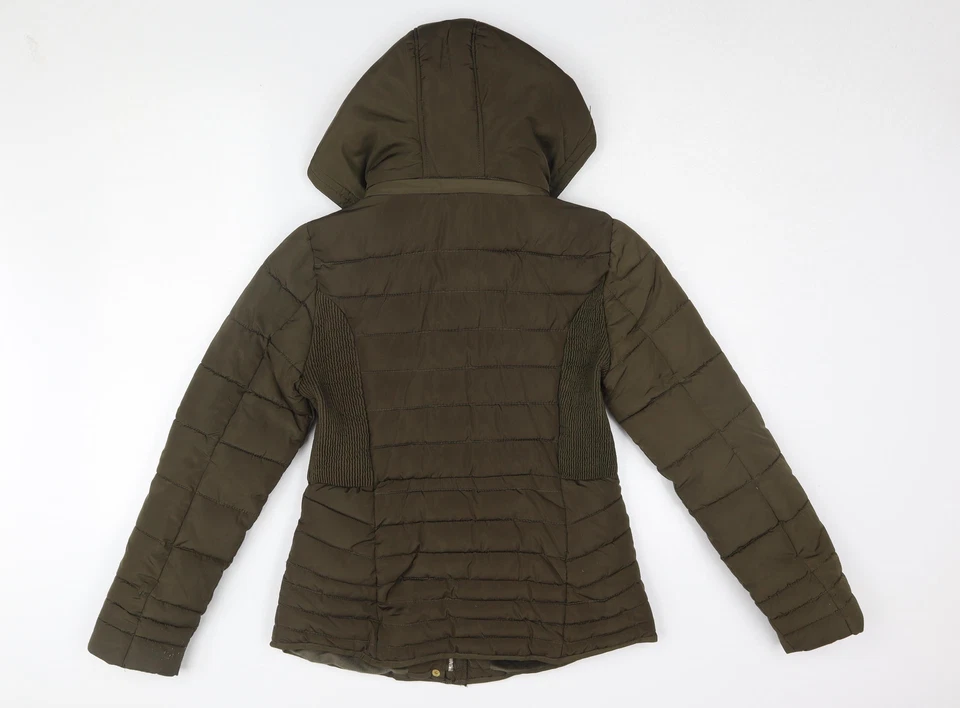 YMI Women's Green Puffer Jacket M Hooded Winter - Image 2 of 4