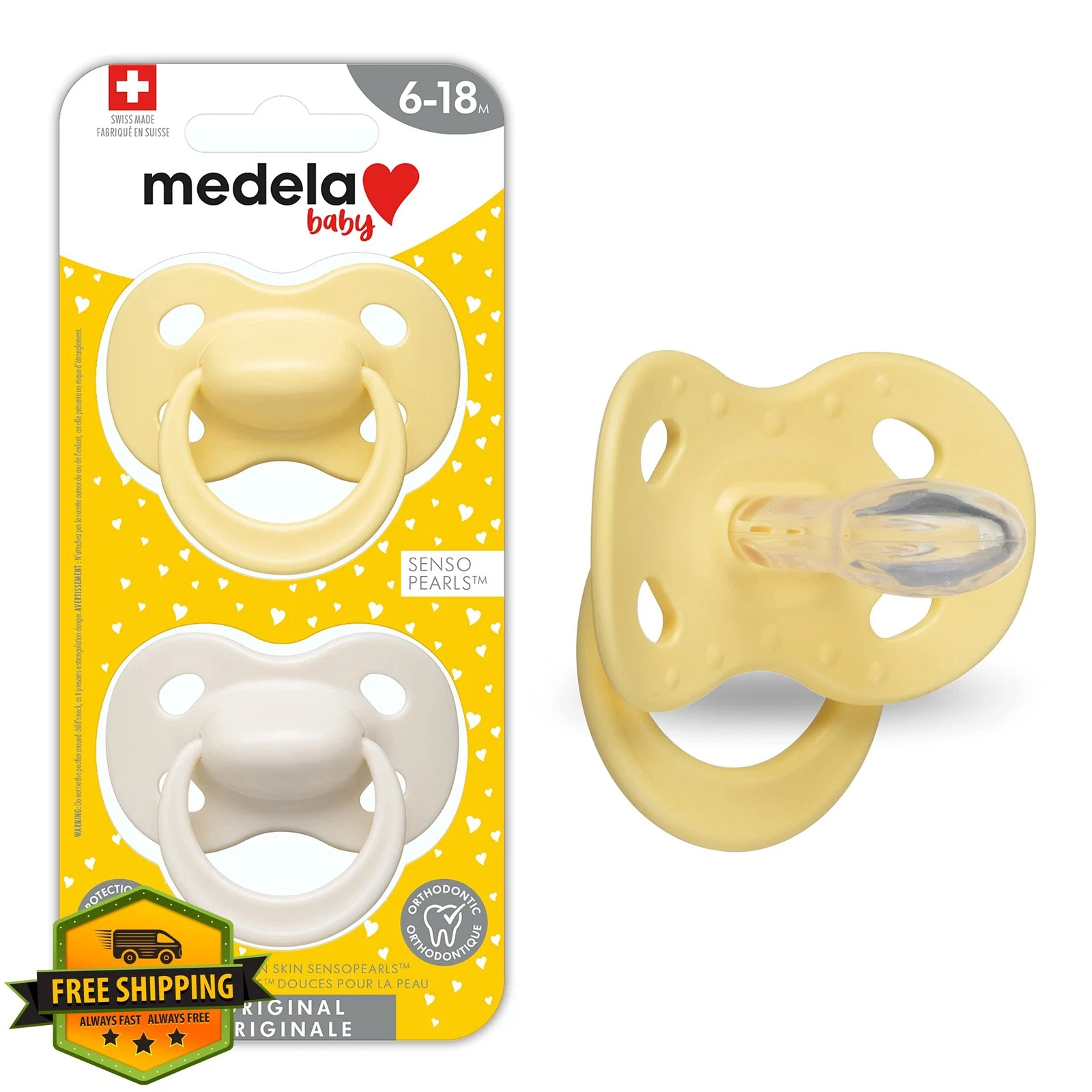 Medela Pacifier 6-18 Months 2-Pack BPA-Free Pastel Sunflower Neutral
Opens in a new window or tab