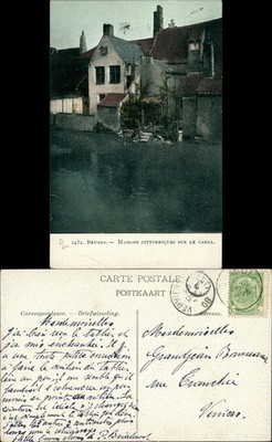 Brügge Brugge | Bruges Stadtteilansicht Maison Pittoresques sur le canal 1908