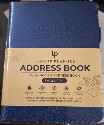 Legend Planner Address Book Small BLUE Alphabetized Tabs Password Log NEW sealed