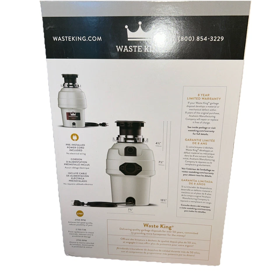 Waste King L-3200 Garbage Disposal with Power Cord - Image 2 of 4