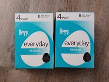 Leggs L'eggs Everyday Regular Pantyhose Sheer Toe Size B Off Black 8 Pairs