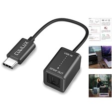 USB C to SPDIF Optical Audio Adapter - 192KHz/24bit DAC for Superior Sound