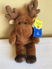 Build A Bear Workshop LilFurry Friends Brown Smiling Moose Plush Stuffed Toy