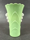 Vintage Anchor Hocking Fire-King Jadeite Green & White Vitrock 5 1/4" Deco Vase