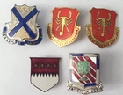 Group of 5 WW2 US Army DUI Military Unit Crests