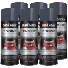 Duplicolor DE1651 (6-Pack), Engine Enamel Paint, Cast Iron, 12 oz Aerosol