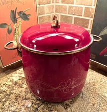 Vintage 14qt Steel/Baked Enamel Stock Pot