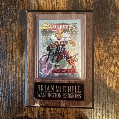Topps Finest Autographed Brian Mitchell Washington Redskins NFL Trading Card