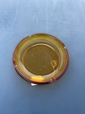 Antique Amber Glass Ashtray