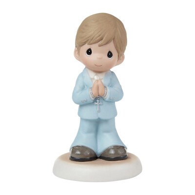 Precious Moments Figurine Blessings On Your First Communion Brunette Boy 222022E