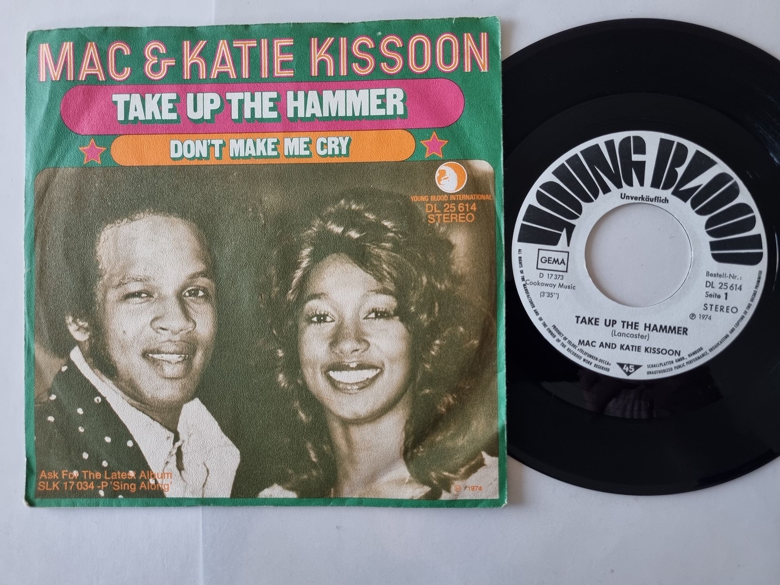 Mac & Katie Kissoon - Take up the hammer 7'' Vinyl Germany PROMO