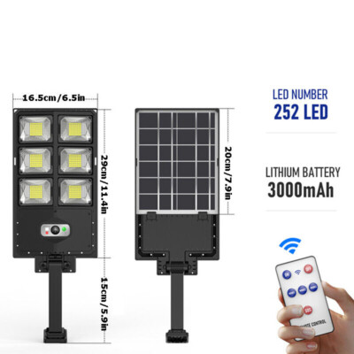 Solar Street Light Motion Sensor Commercial Outdoor Dusk To Dawn Huge Road Lamps