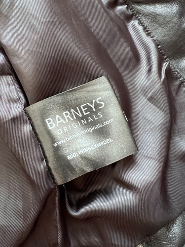 Barneys Original Women's Black Biker Sheep Leather Jacket Soft Moto Coat Size 10 - Picture 12 of 15