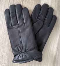 NEW Men  s Genuine Leather Driving Gloves, Touchscreen Compatible, Black, Medium