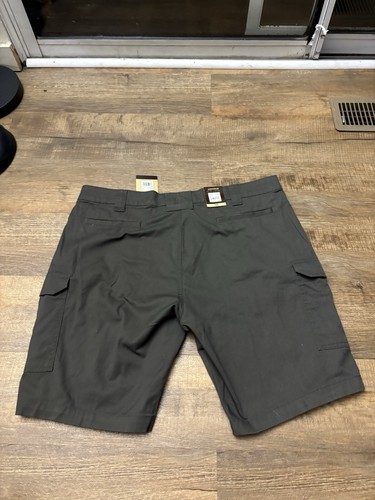NEW Lincoln Outfitters Men's Flat Front Stretch Twill Khaki Cargo Shorts 42 Gray - Picture 7 of 7