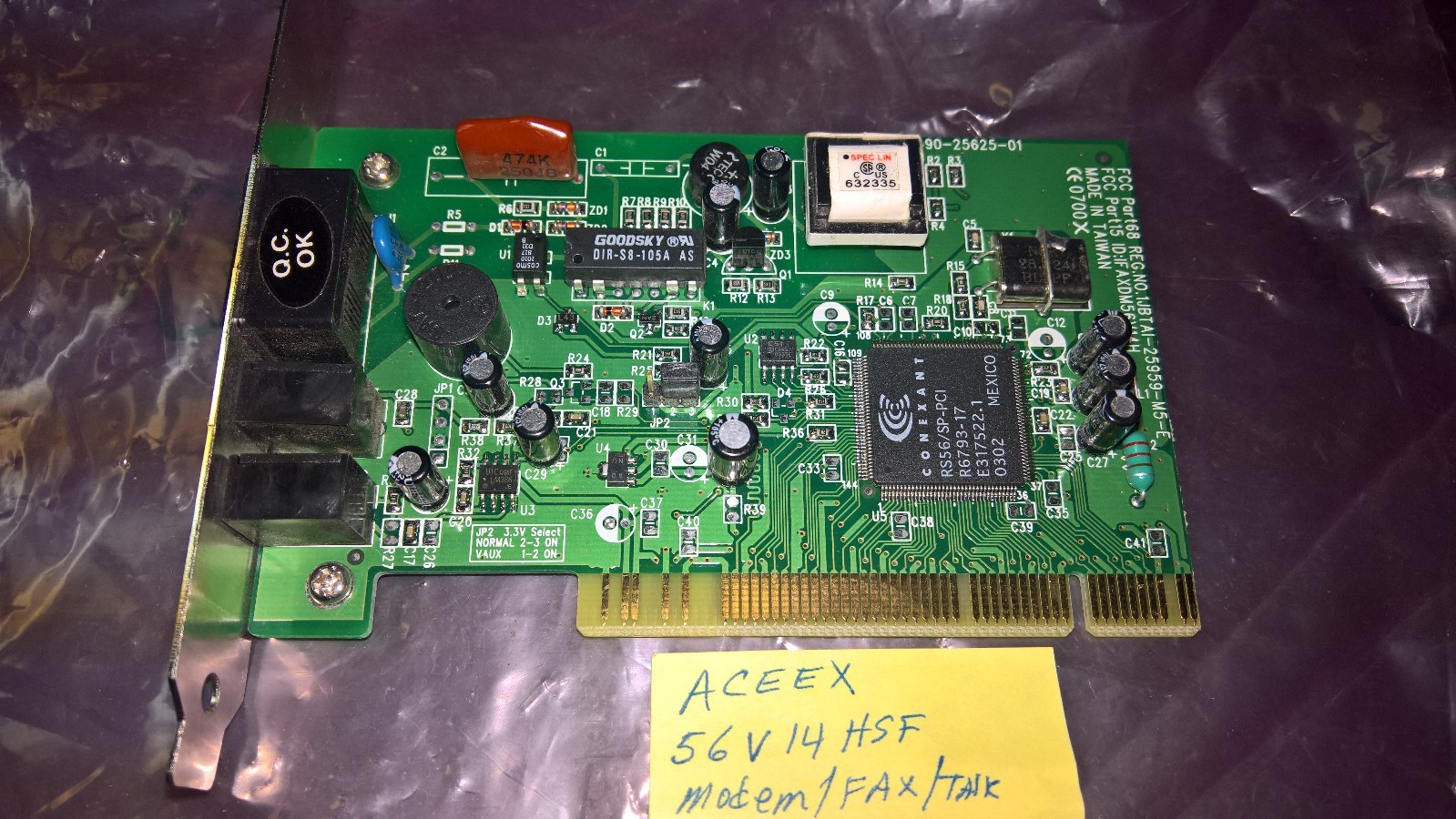 ACEEX 56K DataFaxSpeakerphone ISA PnP Modem 4902562501 Rockwell