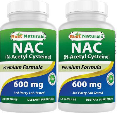 2 Pack Best Naturals NAC - n-acetyl cysteine - 600 mg 120 Capsules