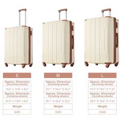 Hardshell Luggage Sets 3 Pcs Spinner Suitcase with TSA Lock Lightweight 20''24''
