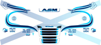 1:76 A&M Commercials Decals for Oxford Diecast Scania (PRT 1st Gen)