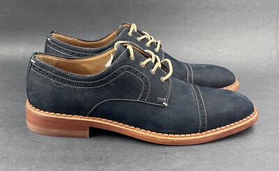 Johnston Murphy Chambliss Cap Toe Navy Nubuck Leather 27-3107 Men's Size  10M