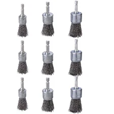 9 Pcs Wire Brush Wheel for Drill Wire Brush for Drill 1-Inch Crimped End Wire...
