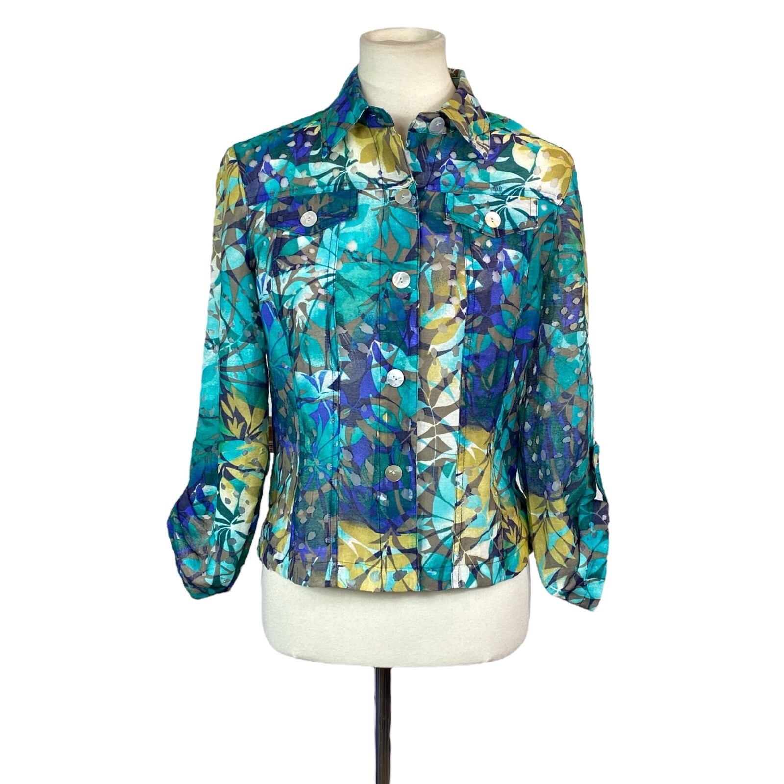 Ruby Rd Woman’s Lightweight Jacket Size 6 Tropica… - image 1