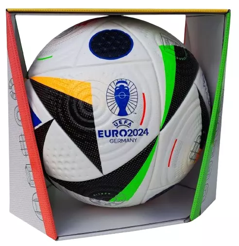 adidas EURO 2024 Fussballliebe Training Ballon de Foot Taille 5 Argenté  Noir Multicolore