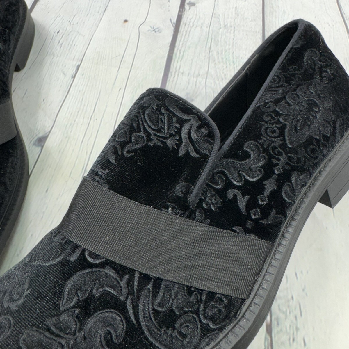Bruno Marc Velvet Tuxedo Dress Shoes Loafers Mens Size 10 Slip On Paisley Bruno Marc Men main image 4