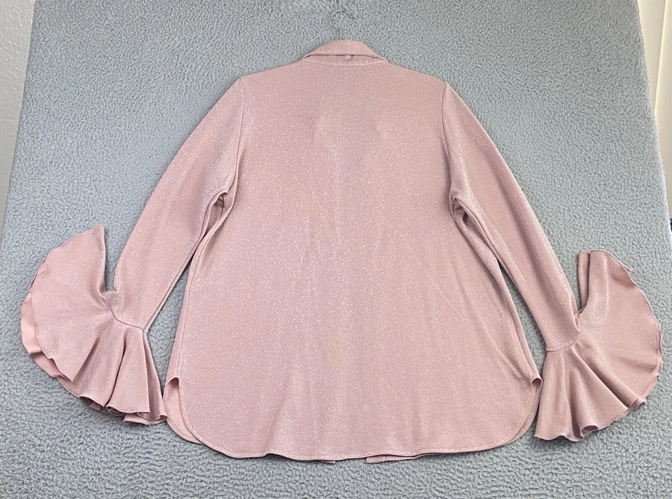 Camisa SLEEPER Cosmos Lounge Lurex Tejida Metálica Manga Larga Botón Frontal Talla L Foto 4 de 4