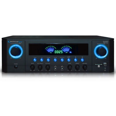 Technical Pro RX45BT Bluetooth Receiver w/ USB & SD Card Inputs,1000W Peak Power