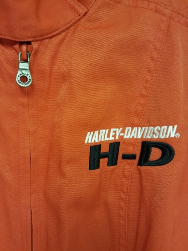 Chaqueta de montar naranja Harley Davidson para mujer talla espalda pequeña deletreada - Imagen 2 de 9