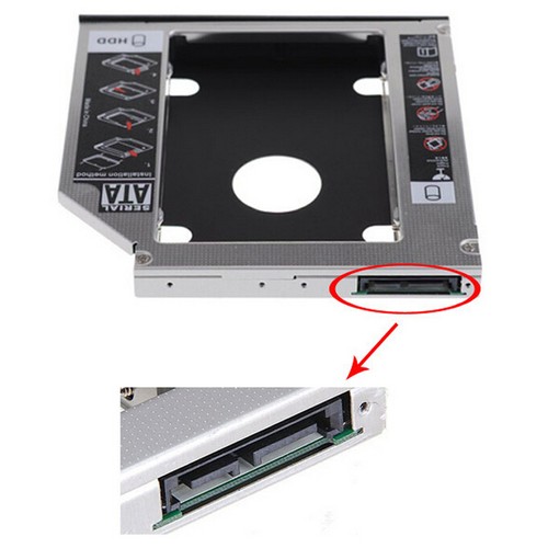 1x2,5"/12,7mm Festplatten SATA 2nd HDD Caddy SSD Einbaurahmen für Laptop CD/DVD - Bild 5 von 8